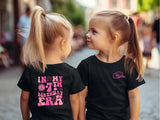 In My Birthday Era Personalised Age T-Shirt, 7th Birthday T-Shirt, Custom Age Printed Tees, Birthday Girl Tops, Kids Birthday Party Gifts