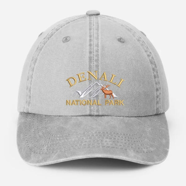 Denali National Park Embroidered Cap, Vintage Camping Dad Hat, National Park Baseball Hat, Nature Theme Mountain Hiking Hat, Gift for Him