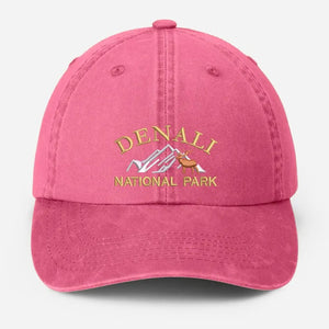 Denali National Park Embroidered Cap, Vintage Camping Dad Hat, National Park Baseball Hat, Nature Theme Mountain Hiking Hat, Gift for Him