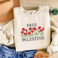 Palestine Wild Flowers Sweatshirt, Embroidered Palestine Floral Sweater, Palestine Crewneck Jumper, Muslims Gifts, Palestinian's Clothing