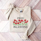 Palestine Wild Flowers Sweatshirt, Embroidered Palestine Floral Sweater, Palestine Crewneck Jumper, Muslims Gifts, Palestinian's Clothing
