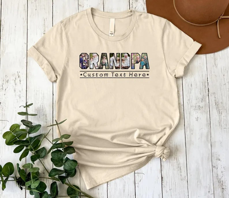 Personalized Father's Day Shirt for Dad, Custom Family Photo Dad T Shirt, Father's Day Gift for Grandpa, Dad Birthday Tee Tops, Gift for Him