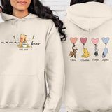 Mama Bear Hoodies, Personalised Mom Hoodies with Kids Names on Back, Mother's Day Gifts, Mom Bear Jumpers, Pregnancy Reveal Gift for New Mom
