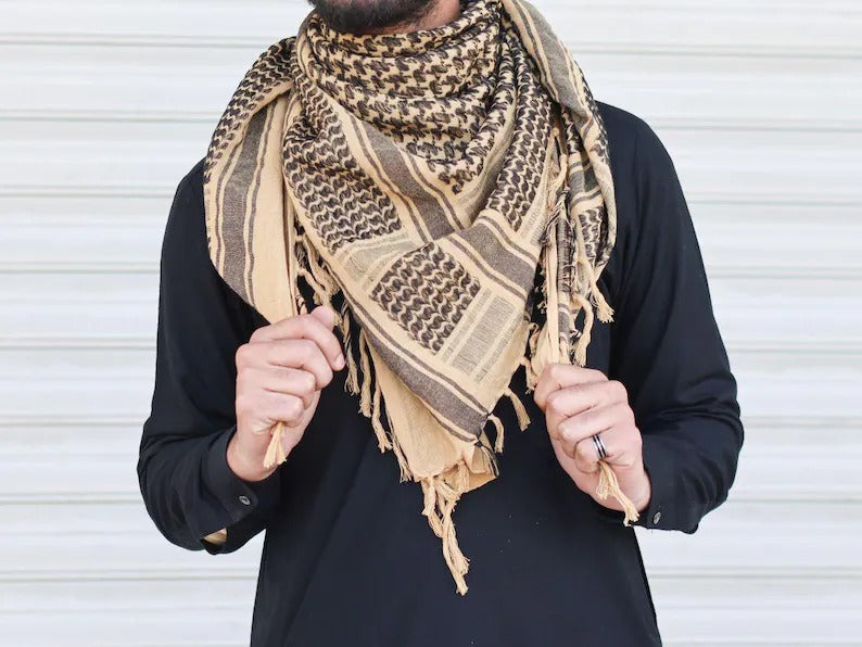 Arabic Palestine Head Scarf, Traditional Palestinian Keffiyeh Shemagh Scarf, Men Women Unique Ramadan Gifts, Vintage Lightweight Head Scarf