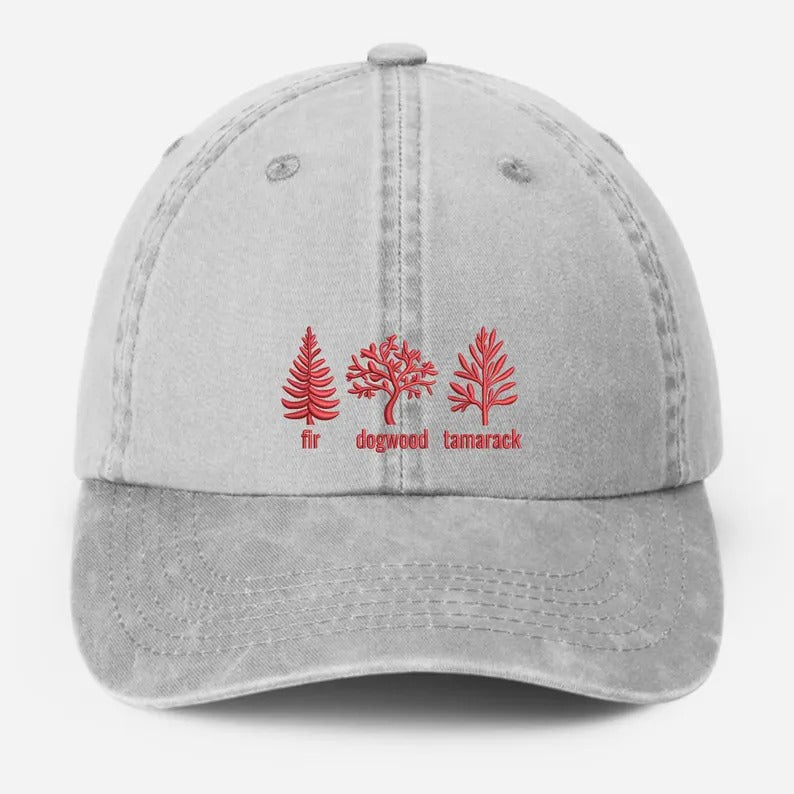 Embroidered Subtle FDT Dad Hat, Anti Trump Pigment Dyed Hat, Impeach President Dad Hat, Fir Dogwood Tamarack Trees Hat, Gift for Democrats
