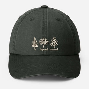 Embroidered Subtle FDT Dad Hat, Anti Trump Pigment Dyed Hat, Impeach President Dad Hat, Fir Dogwood Tamarack Trees Hat, Gift for Democrats