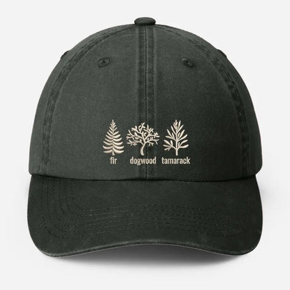 Embroidered Subtle FDT Dad Hat, Anti Trump Pigment Dyed Hat, Impeach President Dad Hat, Fir Dogwood Tamarack Trees Hat, Gift for Democrats