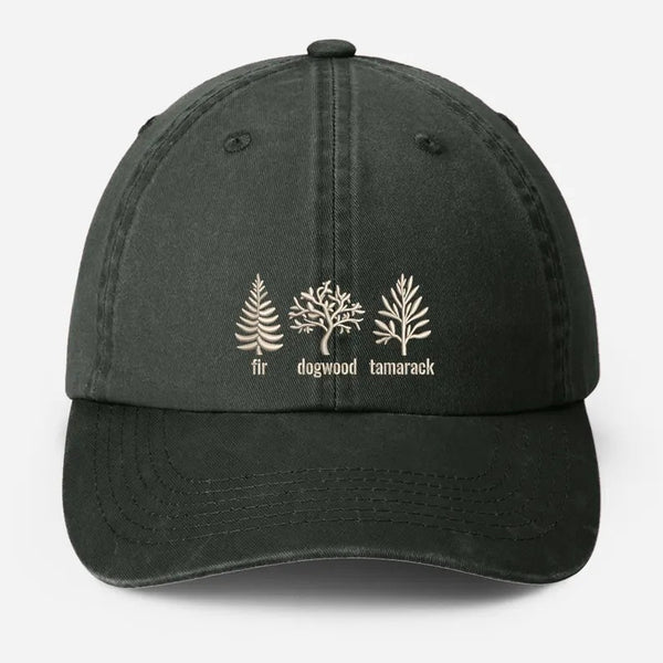 Embroidered Subtle FDT Dad Hat, Anti Trump Pigment Dyed Hat, Impeach President Dad Hat, Fir Dogwood Tamarack Trees Hat, Gift for Democrats