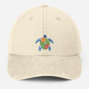 Sea Turtle Embroidered Hat, Vintage Ocean Lover Baseball Cap, Beach Vocation Cool Summer Hat, Dad Adjustable Hat, Sea Animals Lover Gifts