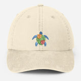 Sea Turtle Embroidered Hat, Vintage Ocean Lover Baseball Cap, Beach Vocation Cool Summer Hat, Dad Adjustable Hat, Sea Animals Lover Gifts