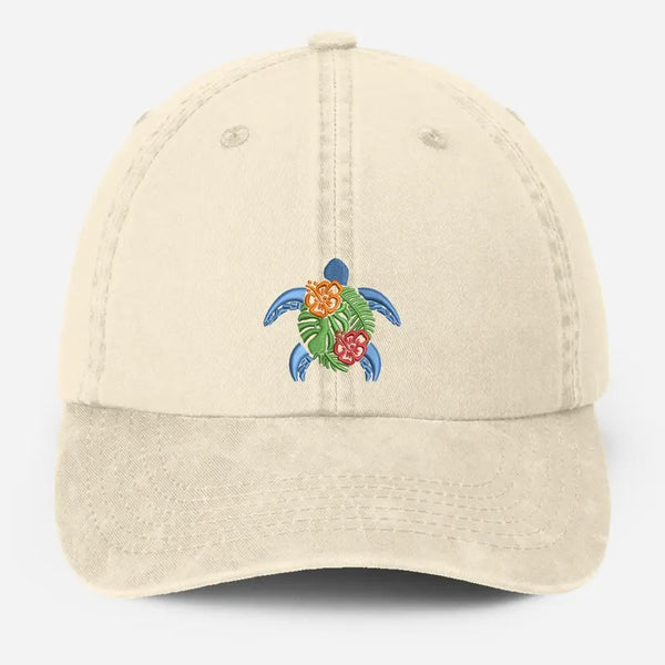Sea Turtle Embroidered Hat, Vintage Ocean Lover Baseball Cap, Beach Vocation Cool Summer Hat, Dad Adjustable Hat, Sea Animals Lover Gifts