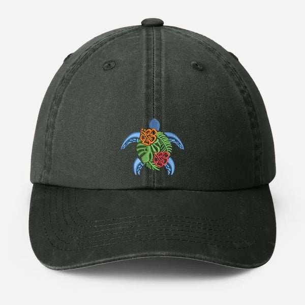 Sea Turtle Embroidered Hat, Vintage Ocean Lover Baseball Cap, Beach Vocation Cool Summer Hat, Dad Adjustable Hat, Sea Animals Lover Gifts