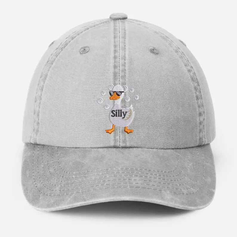 Silly Goose Embroidered Dad Hat, Funny Goose Vintage Baseball Cap, Cute Animal Lover Gifts, Goose Lover Gifts, Gift for Her, Silly Goose Cap