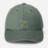 Sea Turtle Embroidered Hat, Vintage Ocean Lover Baseball Cap, Beach Vocation Cool Summer Hat, Dad Adjustable Hat, Sea Animals Lover Gifts