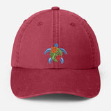 Sea Turtle Embroidered Hat, Vintage Ocean Lover Baseball Cap, Beach Vocation Cool Summer Hat, Dad Adjustable Hat, Sea Animals Lover Gifts