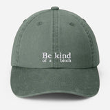 Be Kind of a Bitch Dad Hat, Embroidered Dad Baseball Hat, Vintage Style Funny Meme Cap, Grandpa Adjustable Hat, Father's Day Gifts for Him