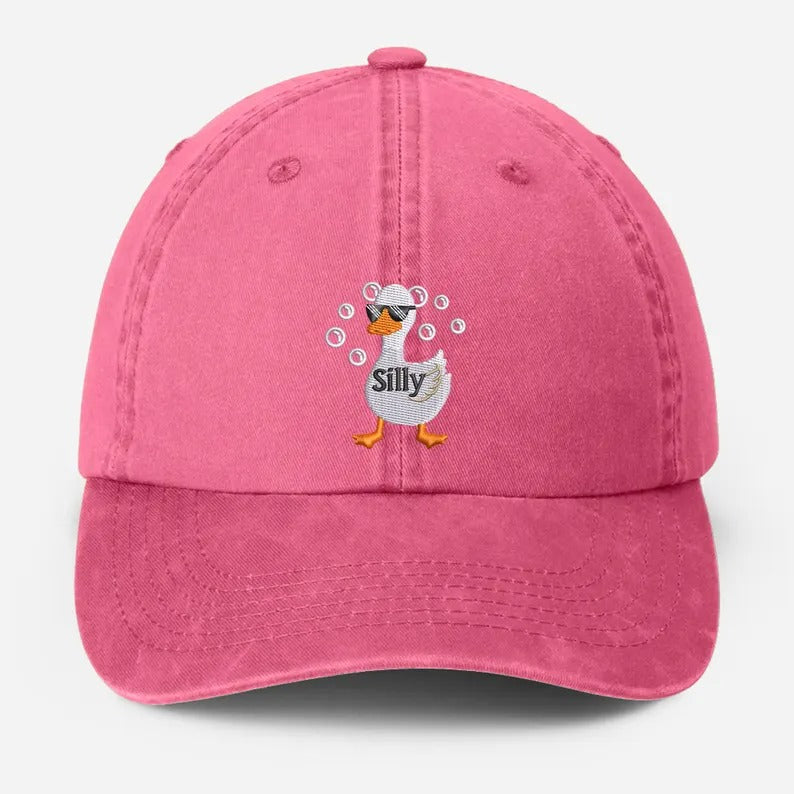Silly Goose Embroidered Dad Hat, Funny Goose Vintage Baseball Cap, Cute Animal Lover Gifts, Goose Lover Gifts, Gift for Her, Silly Goose Cap