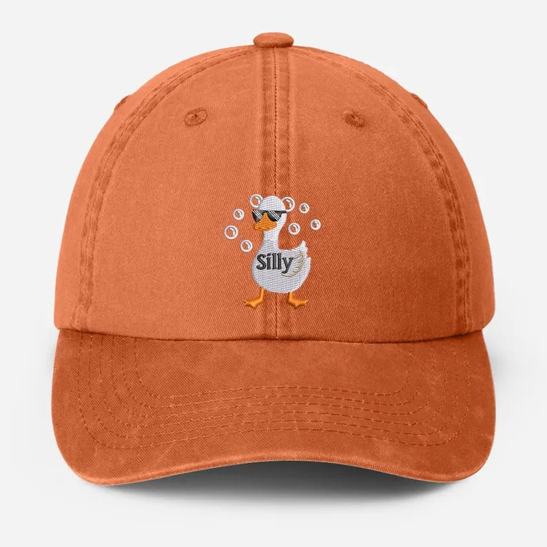 Silly Goose Embroidered Dad Hat, Funny Goose Vintage Baseball Cap, Cute Animal Lover Gifts, Goose Lover Gifts, Gift for Her, Silly Goose Cap