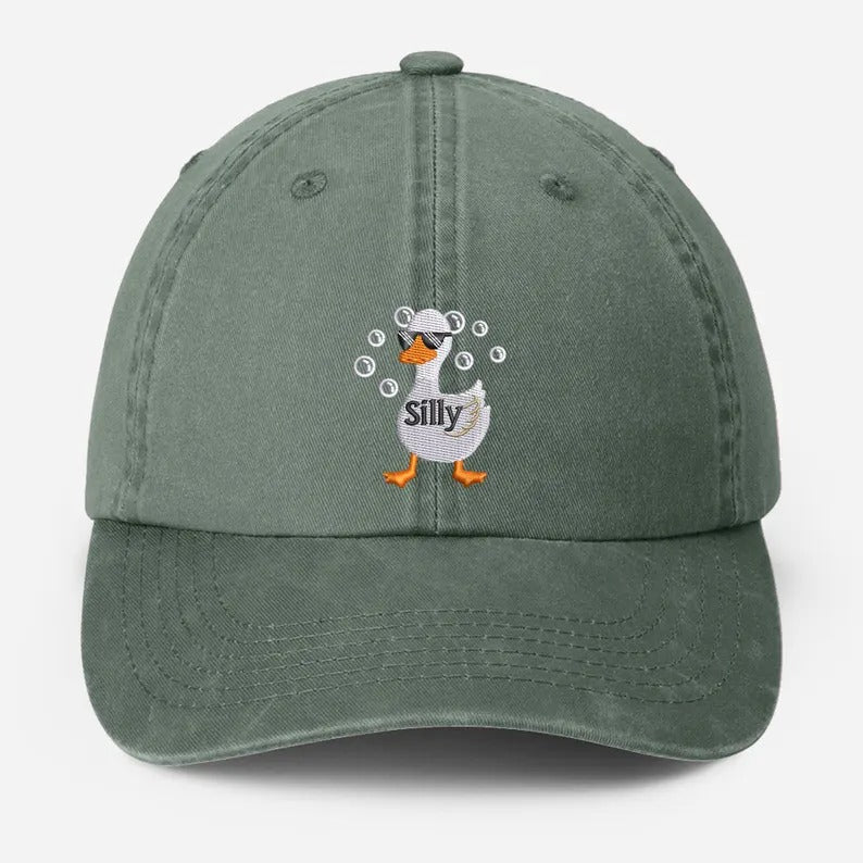 Silly Goose Embroidered Dad Hat, Funny Goose Vintage Baseball Cap, Cute Animal Lover Gifts, Goose Lover Gifts, Gift for Her, Silly Goose Cap