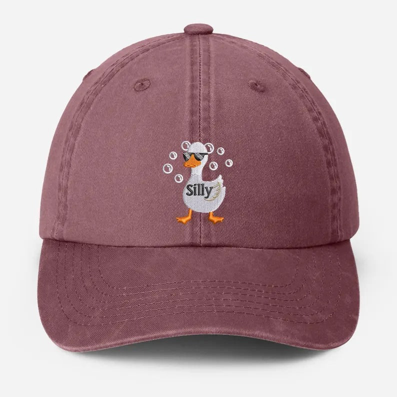 Silly Goose Embroidered Dad Hat, Funny Goose Vintage Baseball Cap, Cute Animal Lover Gifts, Goose Lover Gifts, Gift for Her, Silly Goose Cap