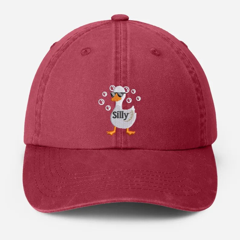 Silly Goose Embroidered Dad Hat, Funny Goose Vintage Baseball Cap, Cute Animal Lover Gifts, Goose Lover Gifts, Gift for Her, Silly Goose Cap
