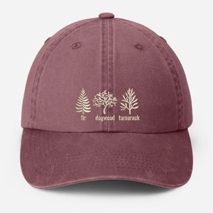 Embroidered Subtle FDT Dad Hat, Anti Trump Pigment Dyed Hat, Impeach President Dad Hat, Fir Dogwood Tamarack Trees Hat, Gift for Democrats