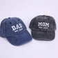Custom Embroidered Mom and Dad Hat, Personalised Dad Est Date Baseball Cap, Pregnancy Reveal Gifts, Vintage New Mom Hat, Mother's Day Gifts