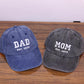 Custom Embroidered Mom and Dad Hat, Personalised Dad Est Date Baseball Cap, Pregnancy Reveal Gifts, Vintage New Mom Hat, Mother's Day Gifts