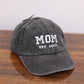 Custom Embroidered Mom and Dad Hat, Personalised Dad Est Date Baseball Cap, Pregnancy Reveal Gifts, Vintage New Mom Hat, Mother's Day Gifts