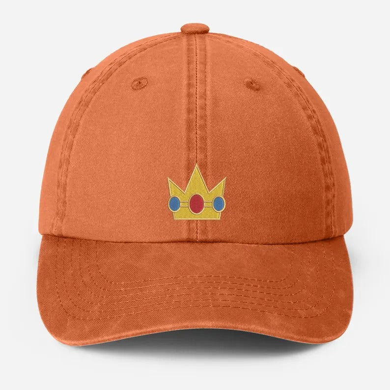 Vintage Embroidered Crown Cap, Cute Gold princess Crown Hat for Girls, Retro Cosplay Baseball Cap, Gift for Her, Cartoon move Lover Gifts