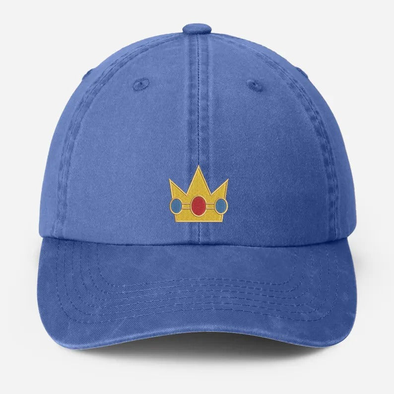 Vintage Embroidered Crown Cap, Cute Gold princess Crown Hat for Girls, Retro Cosplay Baseball Cap, Gift for Her, Cartoon move Lover Gifts