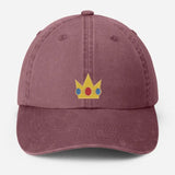 Vintage Embroidered Crown Cap, Cute Gold princess Crown Hat for Girls, Retro Cosplay Baseball Cap, Gift for Her, Cartoon move Lover Gifts