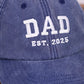 Personalised Dad Embroidered Hat, Custom Dad Est Date Hat, Vintage Baseball Cap for Dad, Father's Day Gift for New Dad, Dad Birthday Gifts