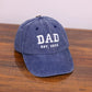 Personalised Dad Embroidered Hat, Custom Dad Est Date Hat, Vintage Baseball Cap for Dad, Father's Day Gift for New Dad, Dad Birthday Gifts