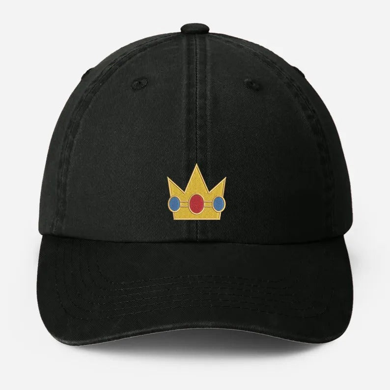Vintage Embroidered Crown Cap, Cute Gold princess Crown Hat for Girls, Retro Cosplay Baseball Cap, Gift for Her, Cartoon move Lover Gifts
