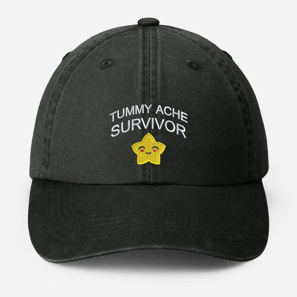 Tummy Ache Survivor Embroidered Hat, Funny Meme Baseball Cap, My Tummy Hurts Vintage Hat, Summer Hat with Fun Sayings, Birthday Gift for Him