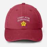 Tummy Ache Survivor Embroidered Hat, Funny Meme Baseball Cap, My Tummy Hurts Vintage Hat, Summer Hat with Fun Sayings, Birthday Gift for Him