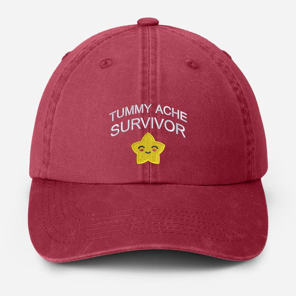 Tummy Ache Survivor Embroidered Hat, Funny Meme Baseball Cap, My Tummy Hurts Vintage Hat, Summer Hat with Fun Sayings, Birthday Gift for Him