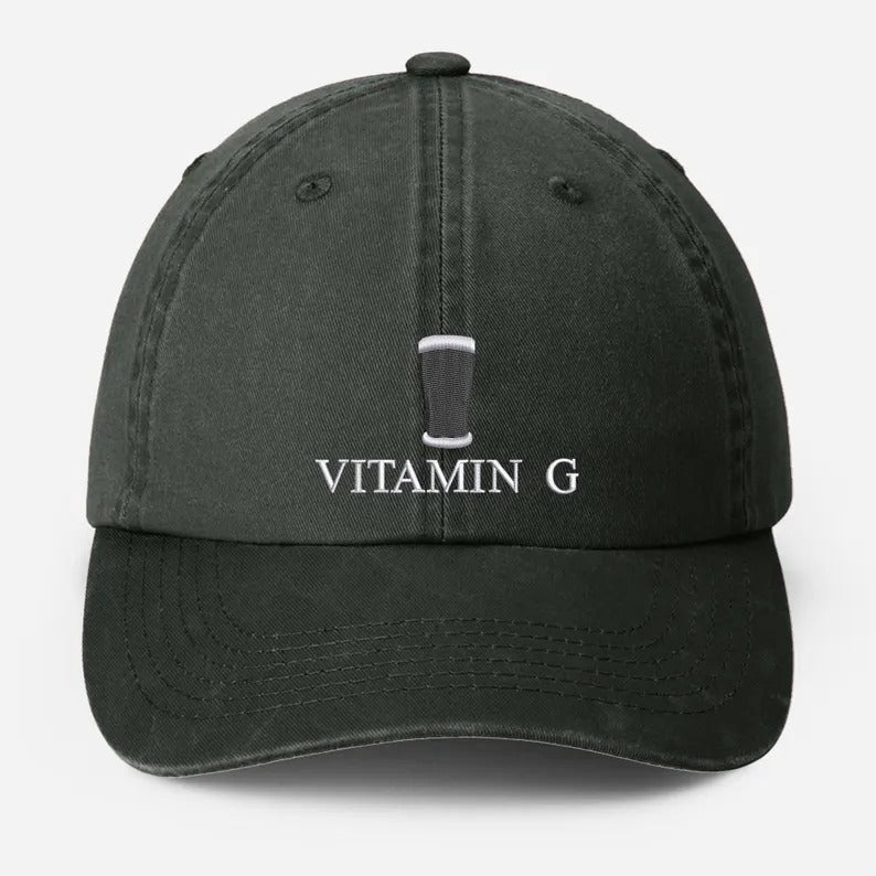 Vitamin G Pint Baseball Cap, Vintage G Mens Embroidered Cap, Dad Hat Adjustable Beer Stout Hat, Mens Vitamin Baseball Cap, Boyfriend Gifts