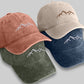Embroidered Mountain Hill Design Baseball Cap, 100 Cotton Comfort Color Sun Hat, Vintage Style Unisex Cap, Forest Nature Outdoor Camping Hat
