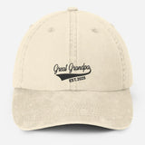 Personalised Great Grandpa Hat, Custom Embroidered Grandpa Hats, Vintage Baseball Caps, Grandpa Hats with Est Year, Gifts for New Grandpa