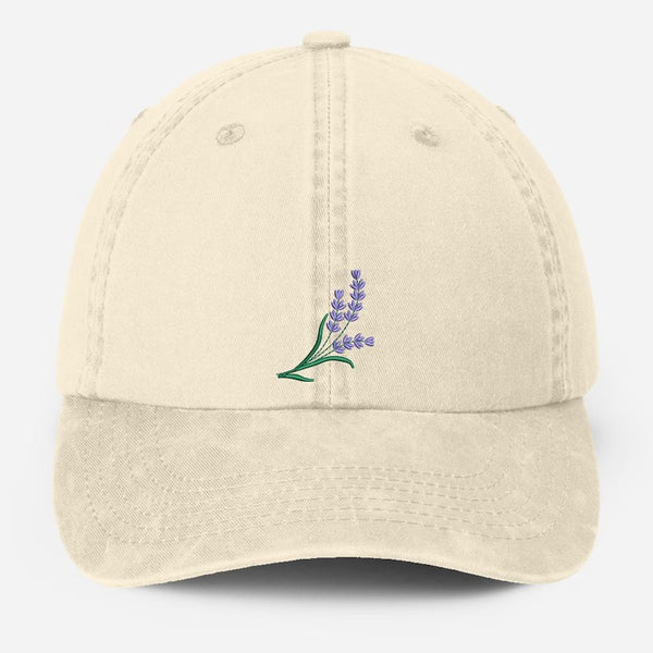 Embroidered Lavender Flower Hat, Botonical Garden Floral Cap, Cool Summer Hat, Vintage Floral Baseball Caps, Flower Lover Gift, Gift for Her