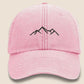 Embroidered Mountain Hill Design Baseball Cap, 100 Cotton Comfort Color Sun Hat, Vintage Style Unisex Cap, Forest Nature Outdoor Camping Hat