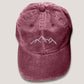 Embroidered Mountain Hill Design Baseball Cap, 100 Cotton Comfort Color Sun Hat, Vintage Style Unisex Cap, Forest Nature Outdoor Camping Hat