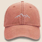 Embroidered Mountain Hill Design Baseball Cap, 100 Cotton Comfort Color Sun Hat, Vintage Style Unisex Cap, Forest Nature Outdoor Camping Hat