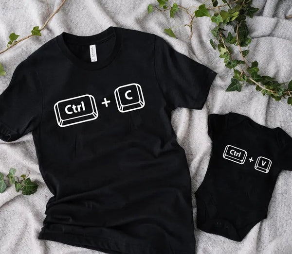 Copy Paste Matching Dad and Baby Shirts, Funny Ctrl C Ctrl V Shirts, Father’s Day Gifts, Daddy and Me Outfits, New Dad Father’s Day Gifts