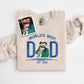 Embroidered Dad Photo Portrait Sweater, Personalised Sketch from Picture Father's Day Jumper, Kids Names on Sleeve Sweater, Fathers Day Gift