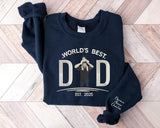 Embroidered Dad Photo Portrait Sweater, Personalised Sketch from Picture Father's Day Jumper, Kids Names on Sleeve Sweater, Fathers Day Gift