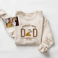 Embroidered Dad Photo Portrait Sweater, Personalised Sketch from Picture Father's Day Jumper, Kids Names on Sleeve Sweater, Fathers Day Gift