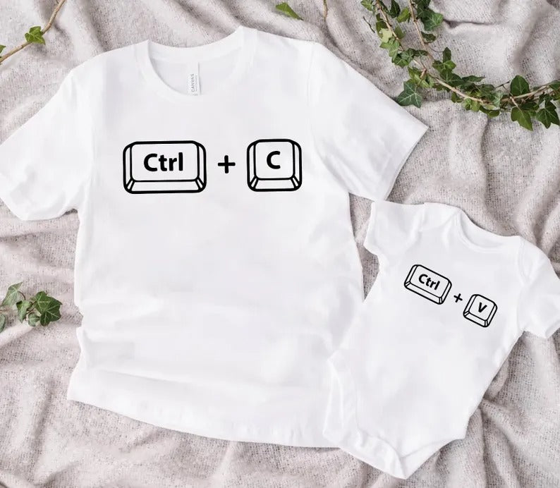 Copy Paste Matching Dad and Baby Shirts, Funny Ctrl C Ctrl V Shirts, Father’s Day Gifts, Daddy and Me Outfits, New Dad Father’s Day Gifts